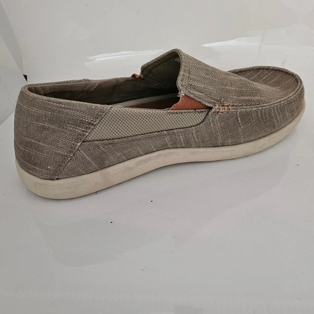 Crocs‎ Santa Cruz 2 Luxe Mens 10 Khaki Canvas Slip On Loafers 203975